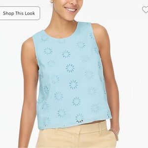 J crew Eyelet shell tank top small as is**